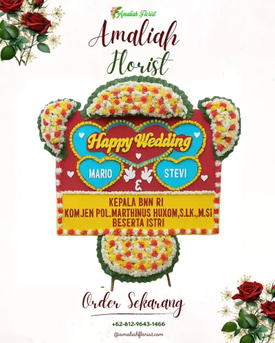 Karangan Papan Bunga Pernikahan di Tanjung Aua Nan Xx